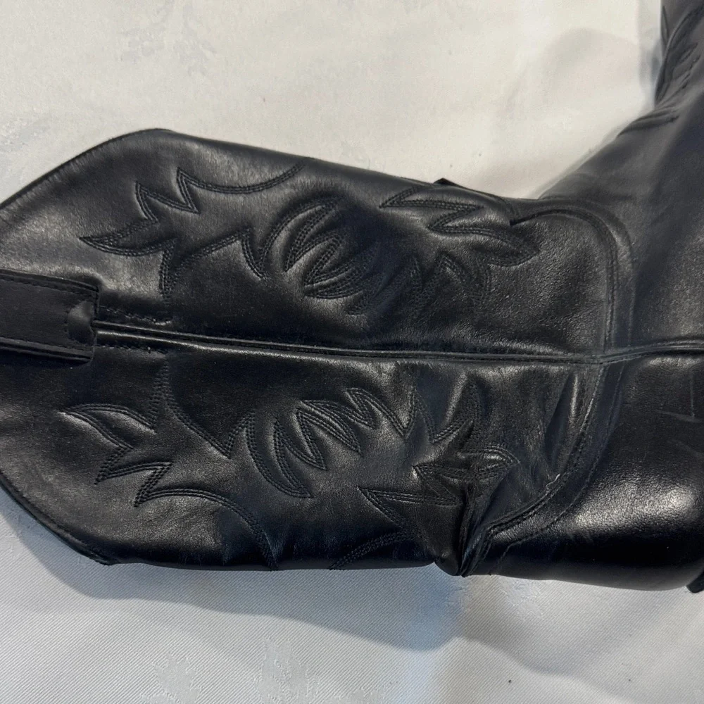 8.5 Justin Boots Black Women's cowboy Boots - Picture 7 of 10